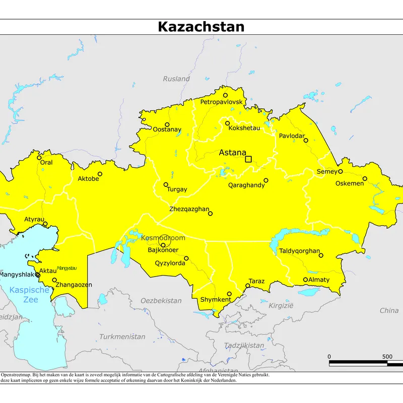 Kaart van Kazachstan