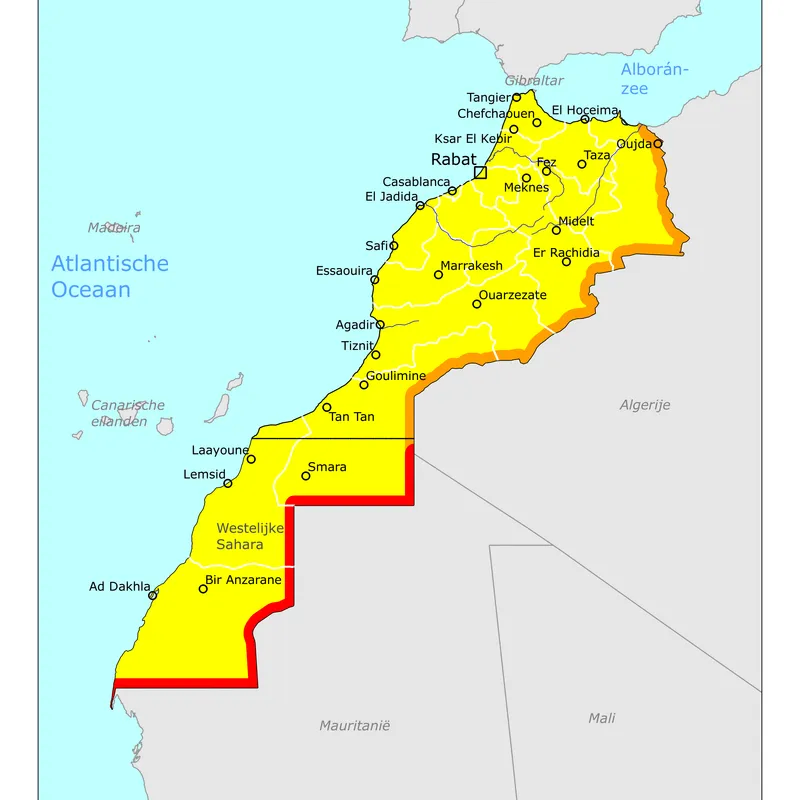 Kaart van Marokko
