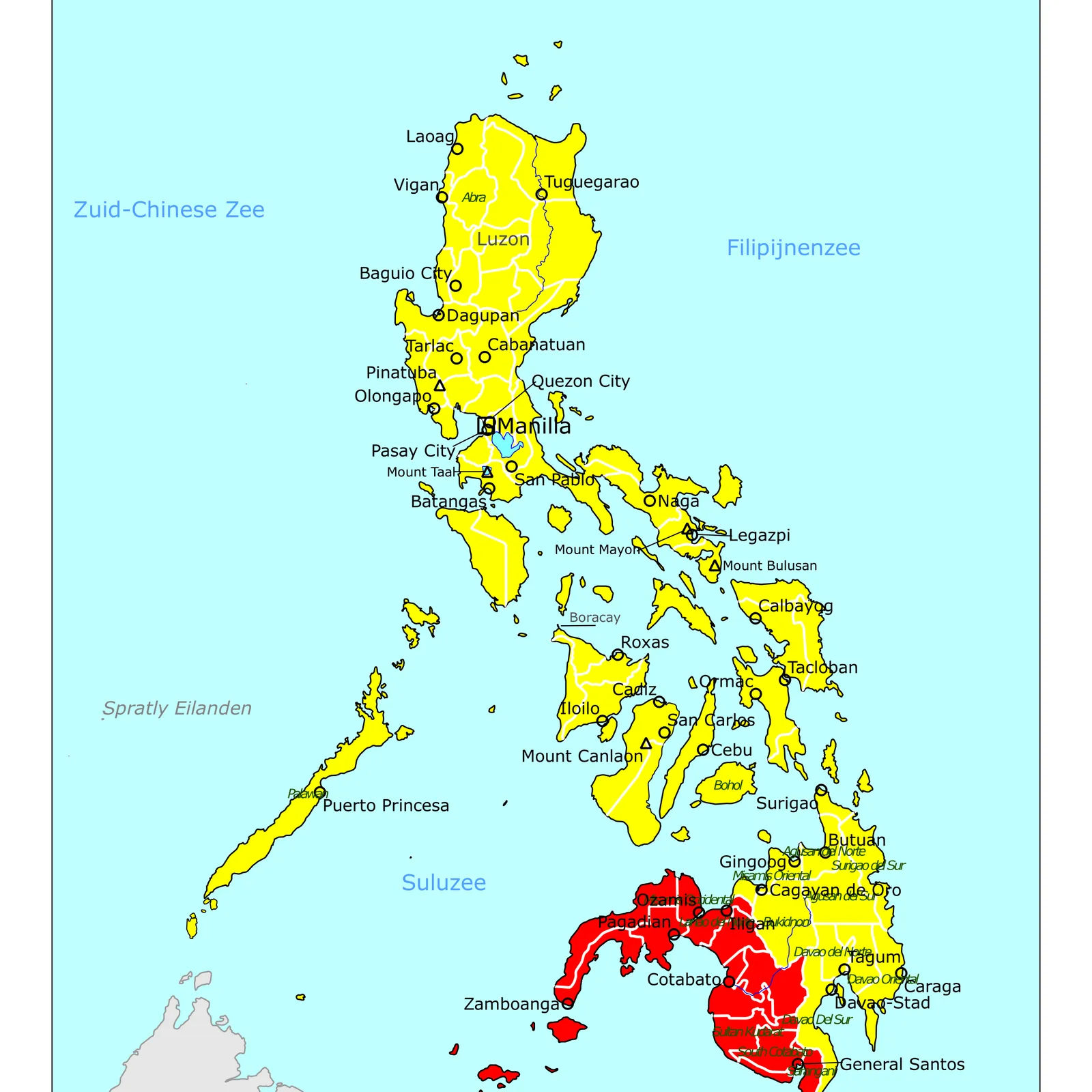 Grote kaart van Filipijnen