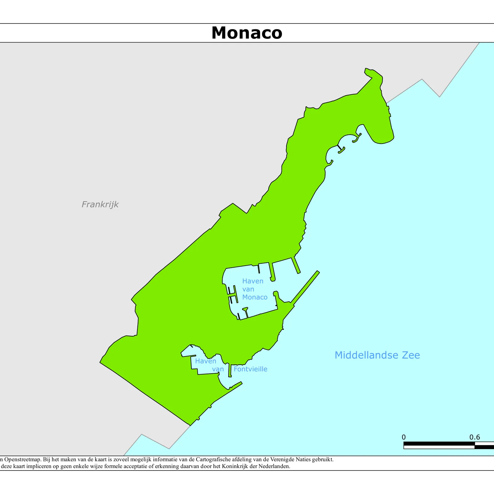 Grote kaart van Monaco
