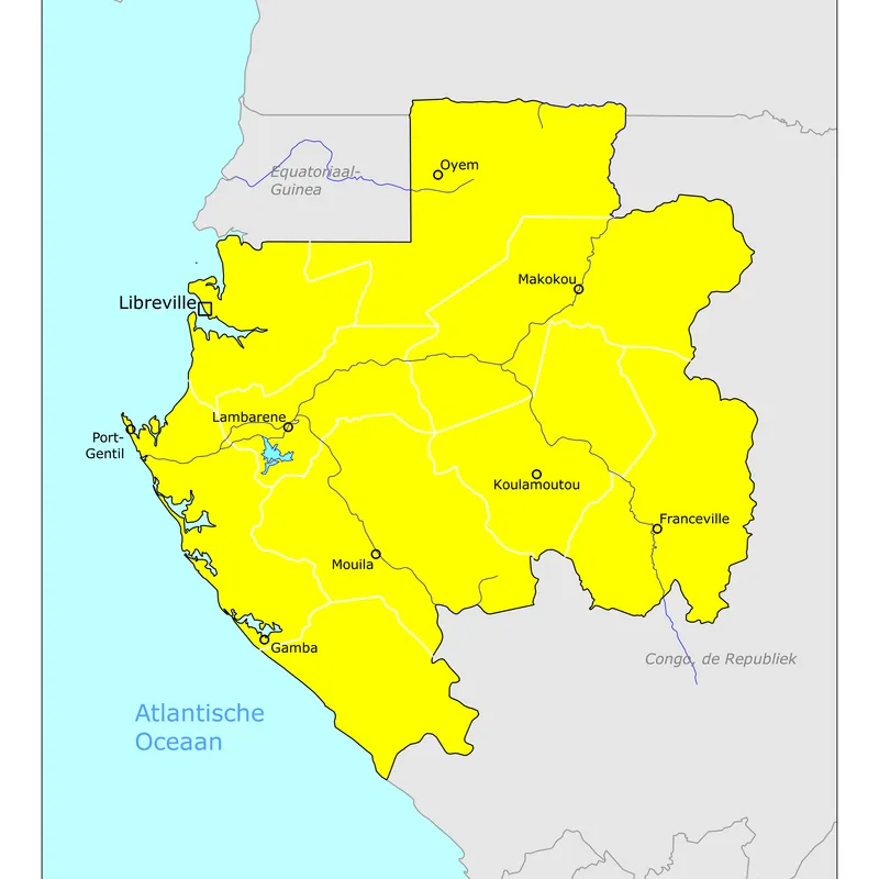 Kaart van Gabon