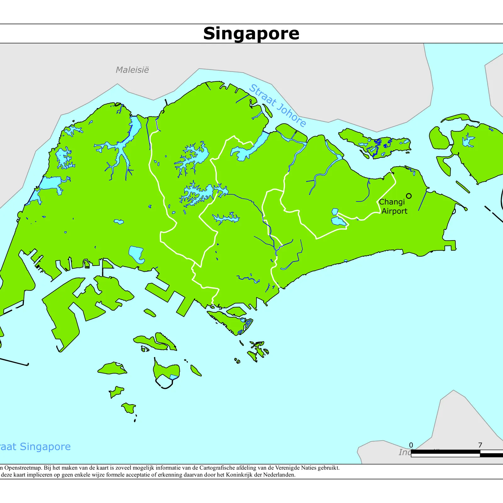 Grote kaart van Singapore