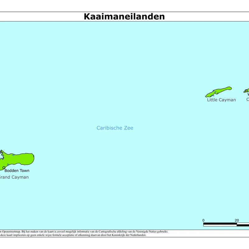 Kaart van Kaaimaneilanden