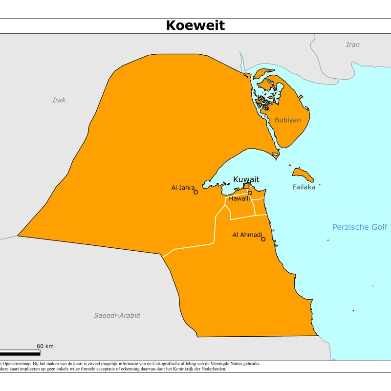 Kaart van Koeweit