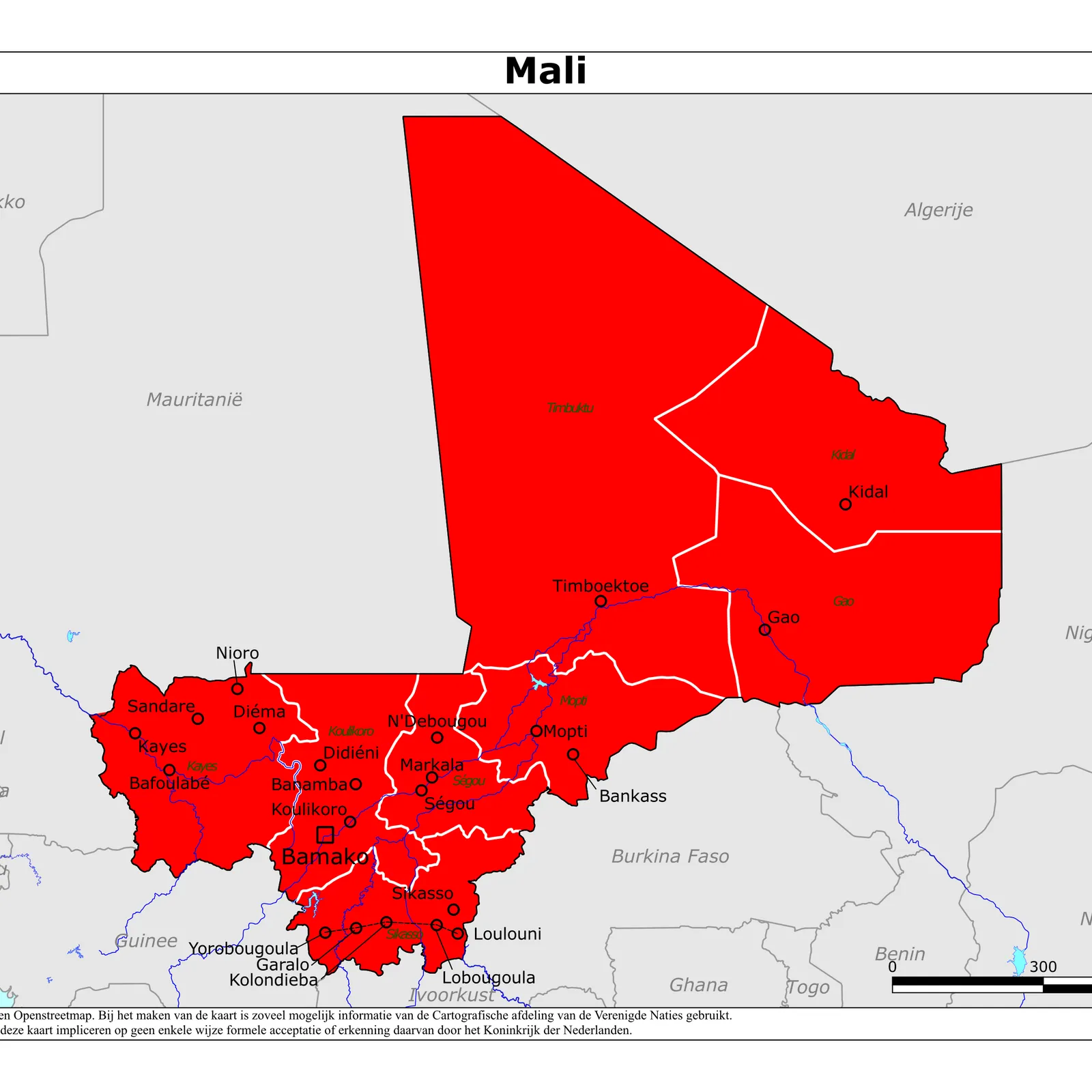 Grote kaart van Mali