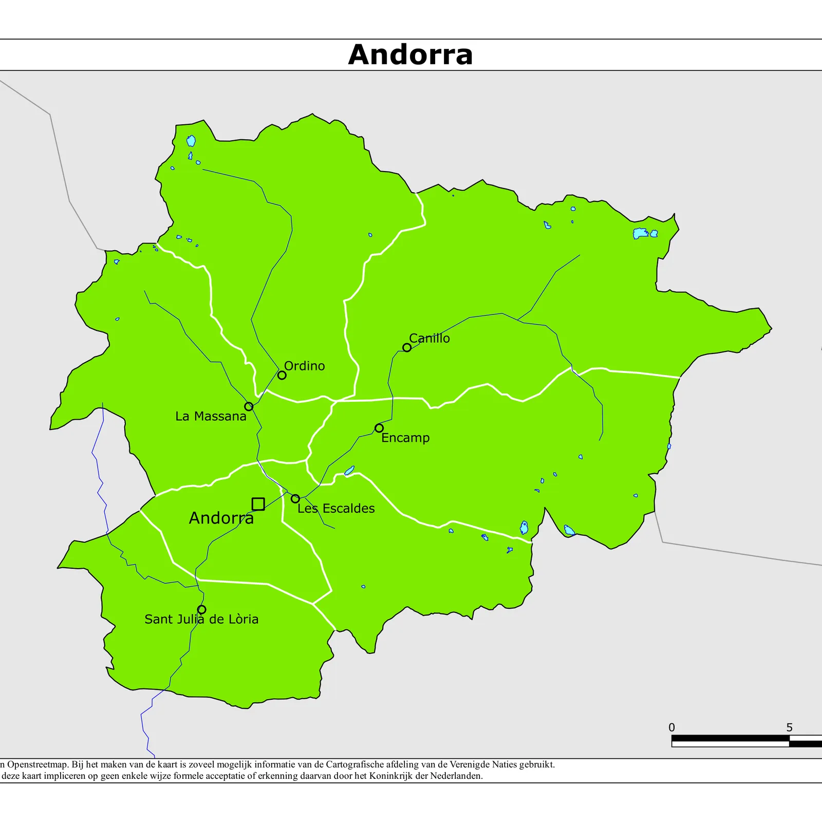 Grote kaart van Andorra