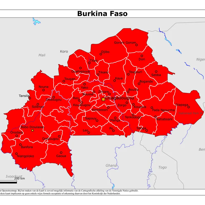 Kaart van Burkina Faso