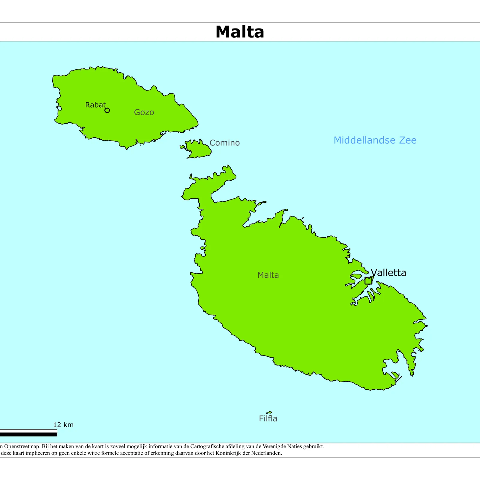Grote kaart van Malta
