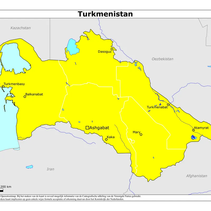 Kaart van Turkmenistan