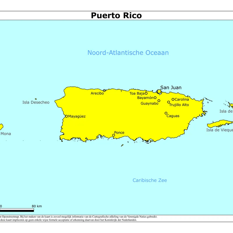 Kaart van Puerto Rico