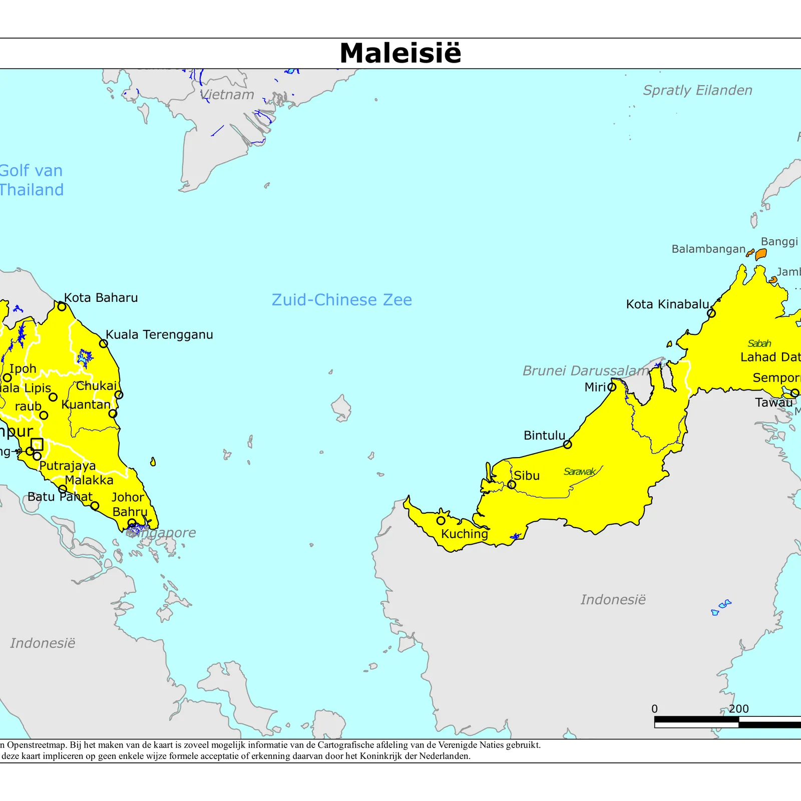 Grote kaart van Maleisië