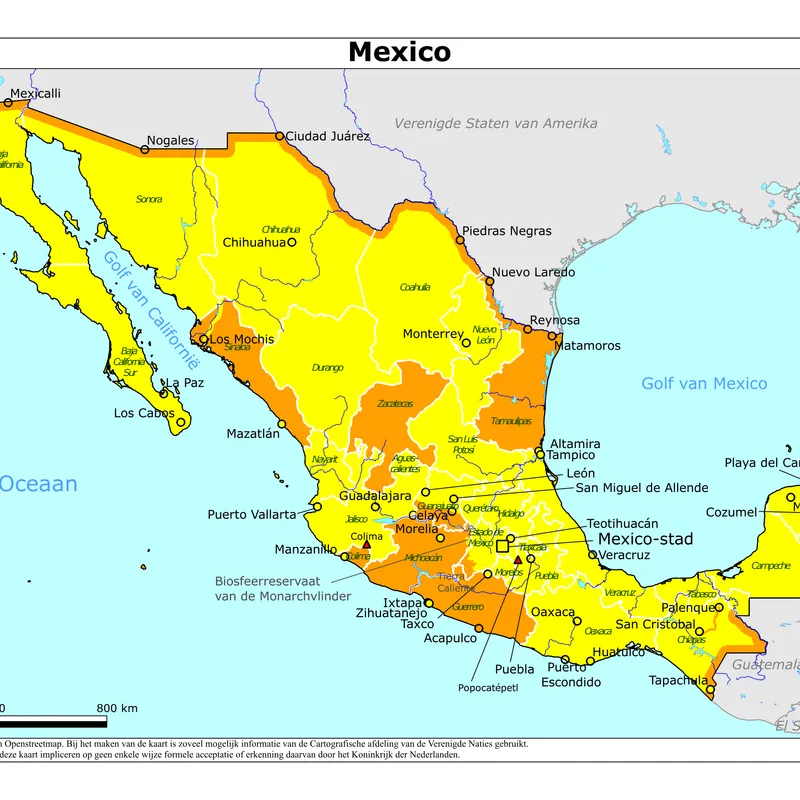 Kaart van Mexico