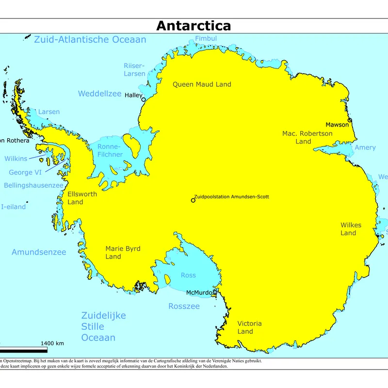 Kaart van Antarctica