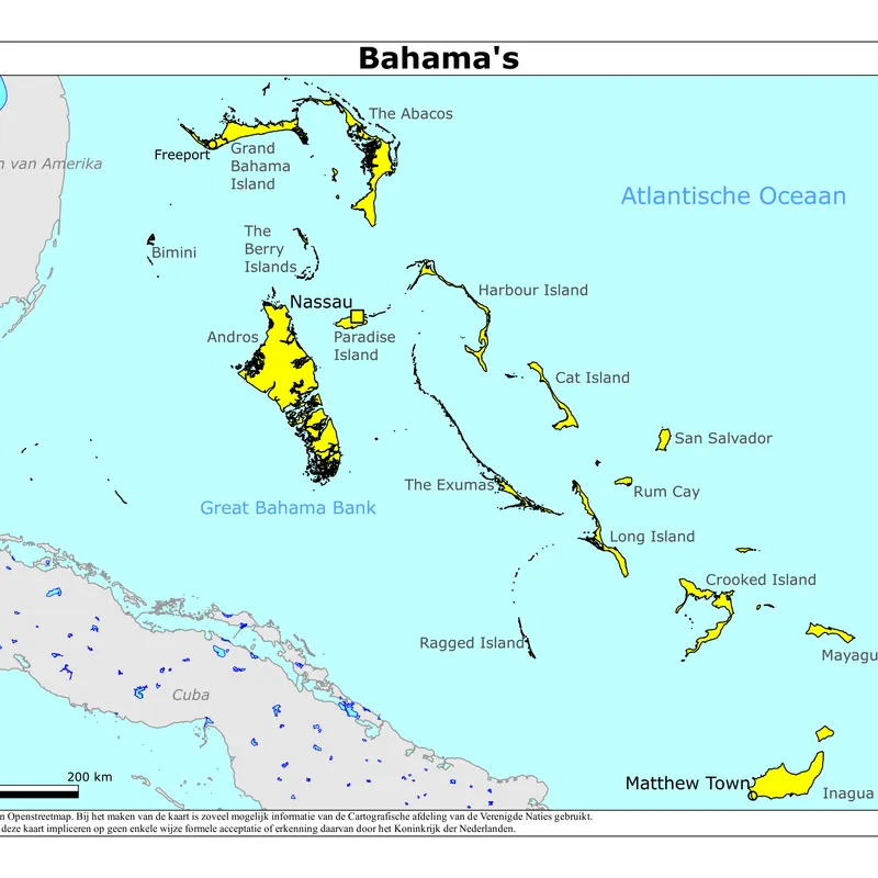 Kaart van Bahama's