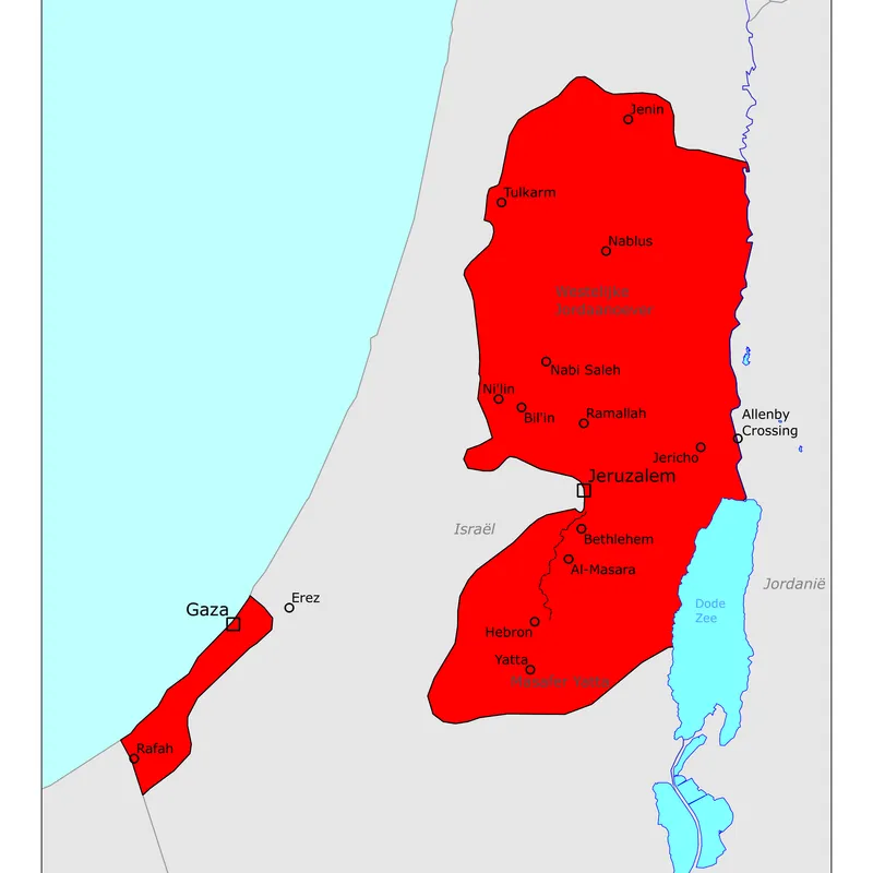 Kaart van Palestijnse gebieden