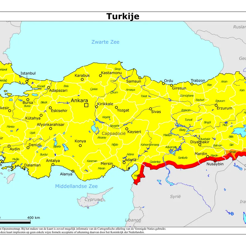 Kaart van Turkije