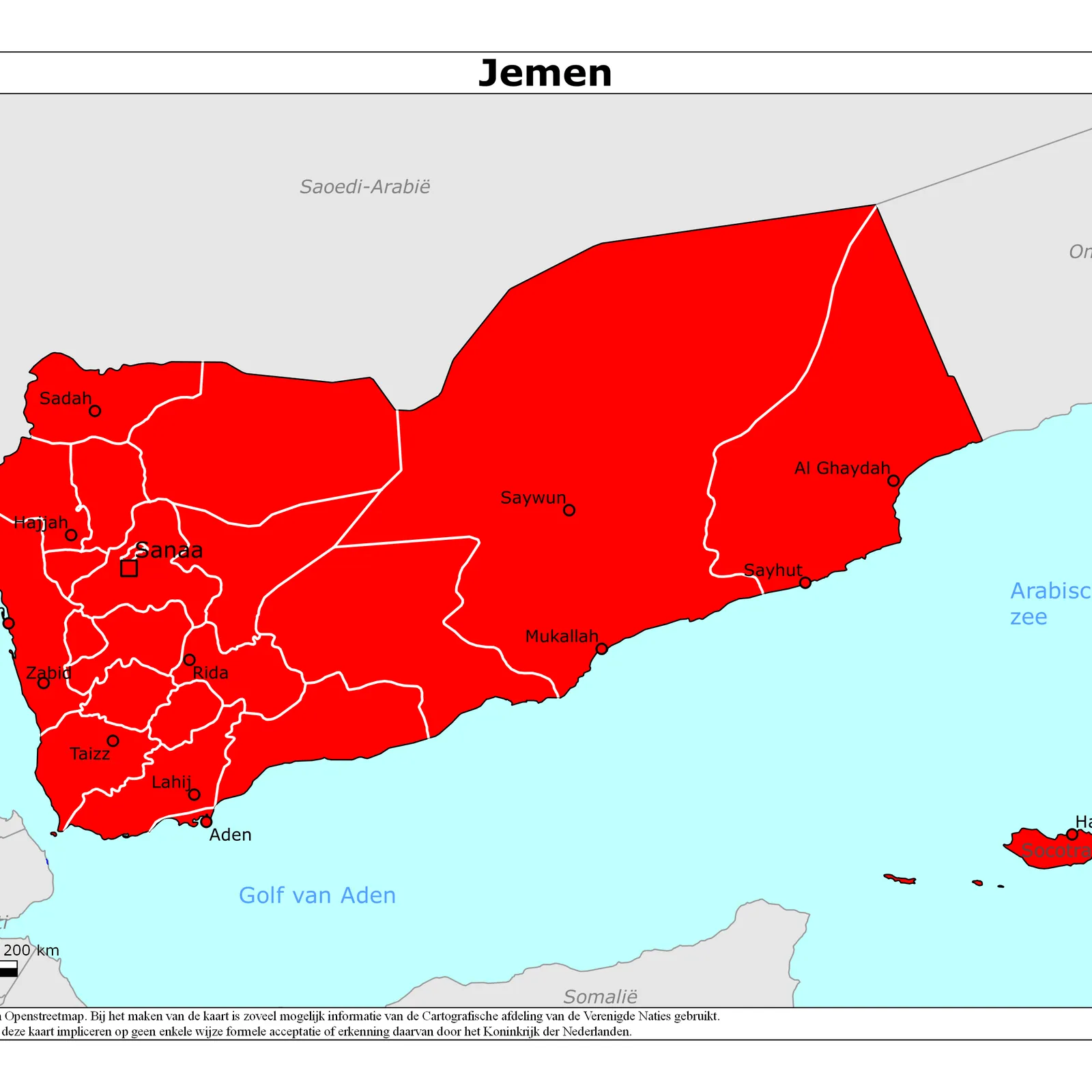 Grote kaart van Jemen