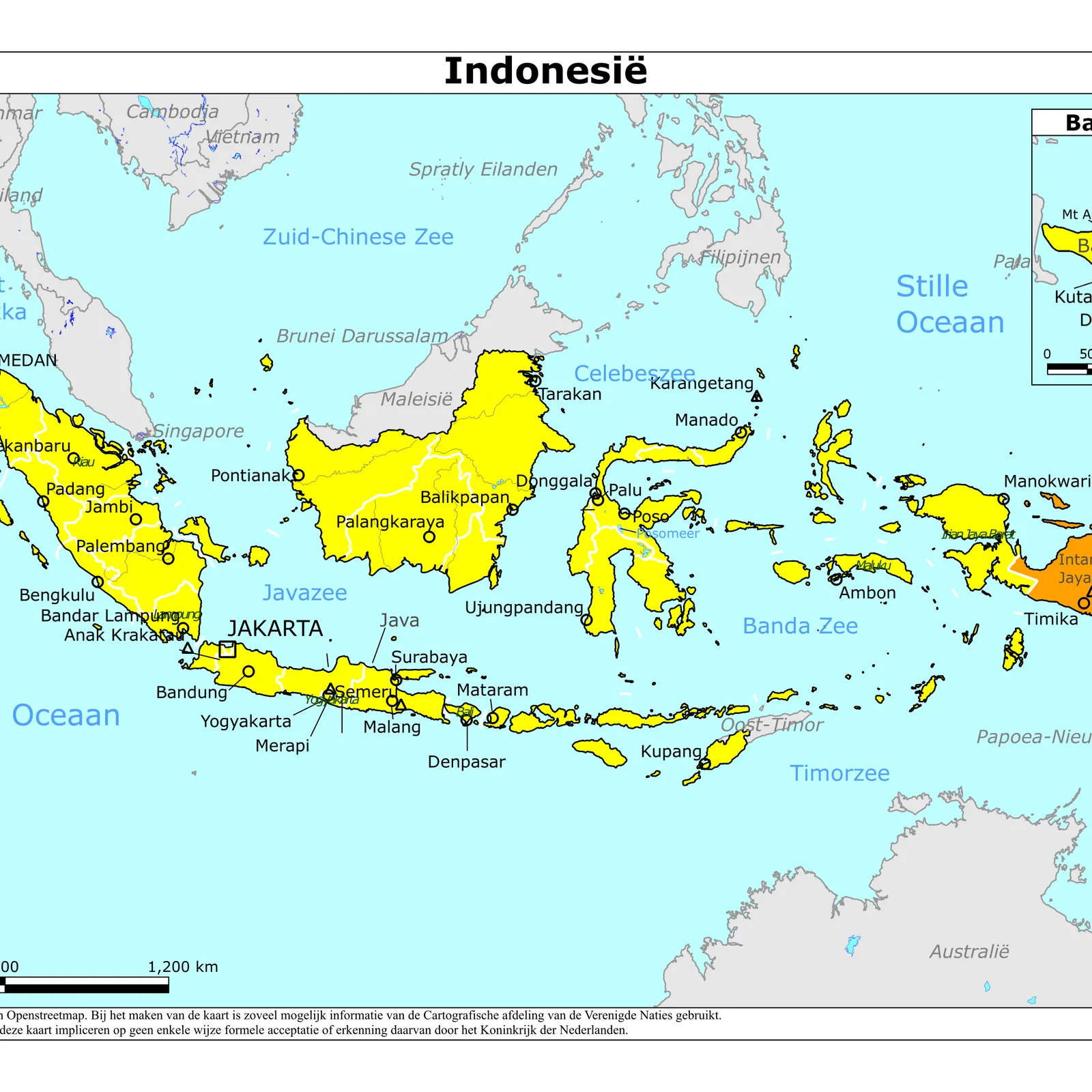 Grote kaart van Indonesië