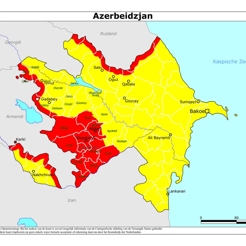 Kaart van Azerbeidzjan