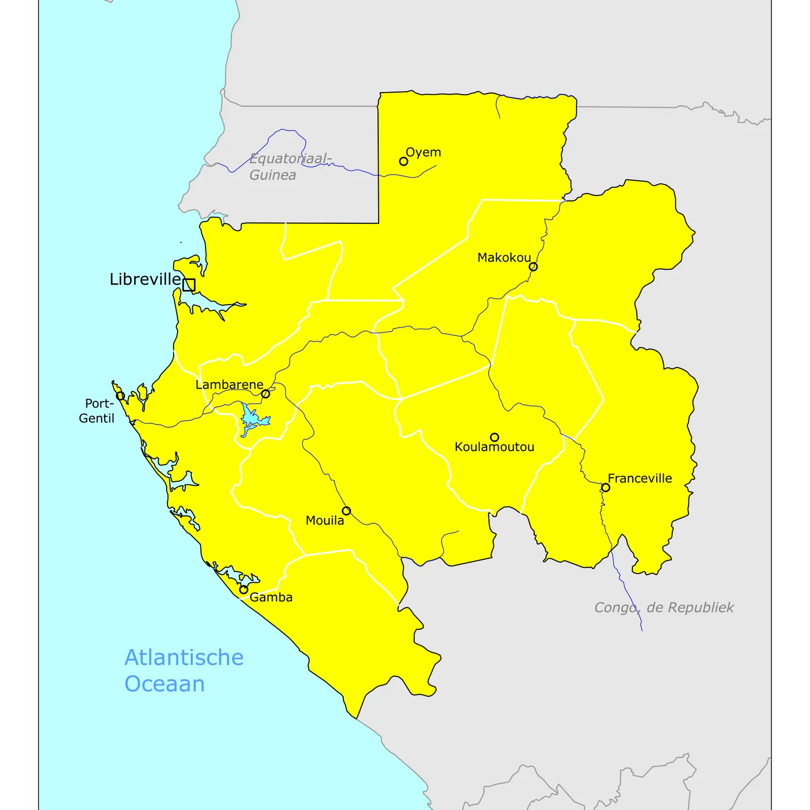 Grote kaart van Gabon