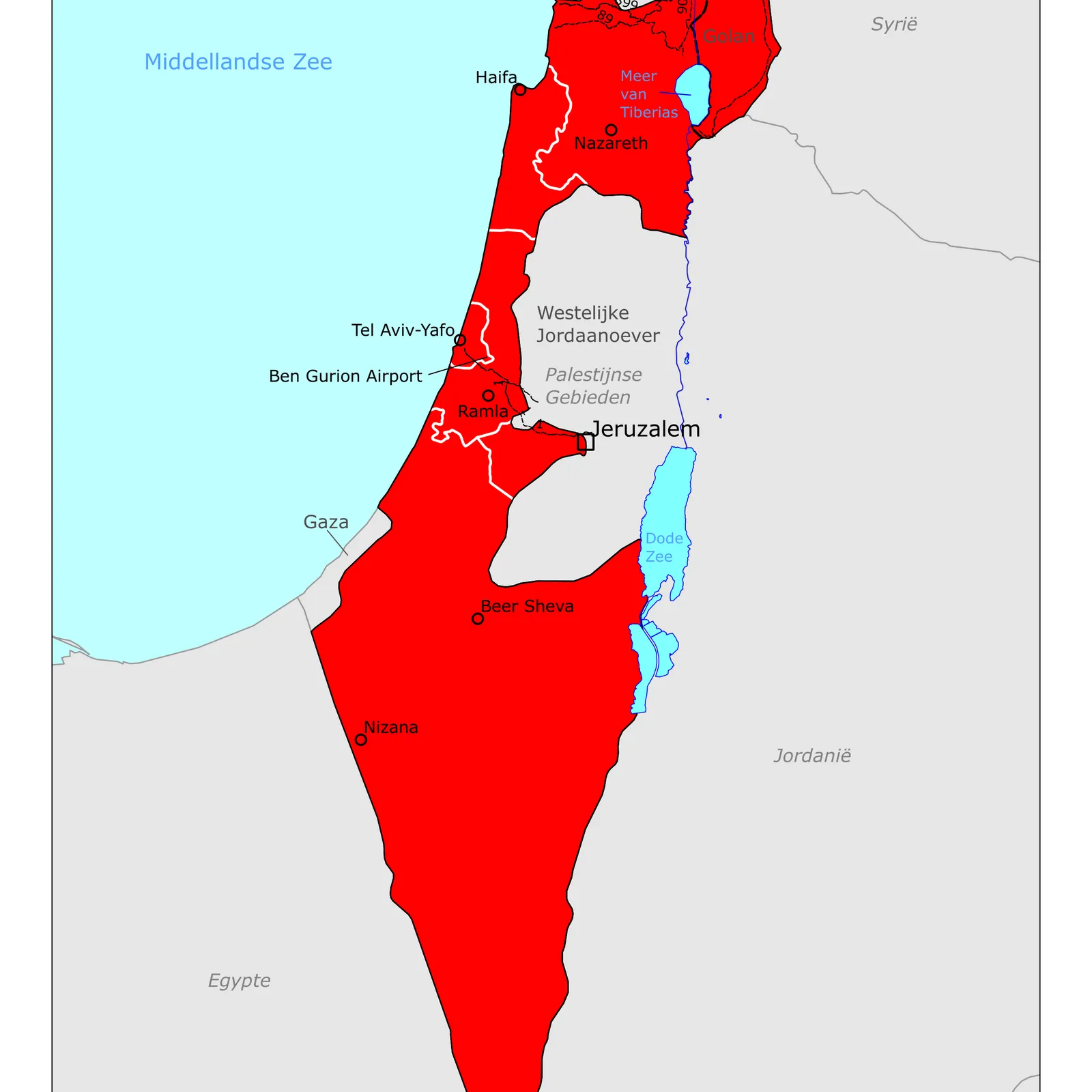 Grote kaart van Israël