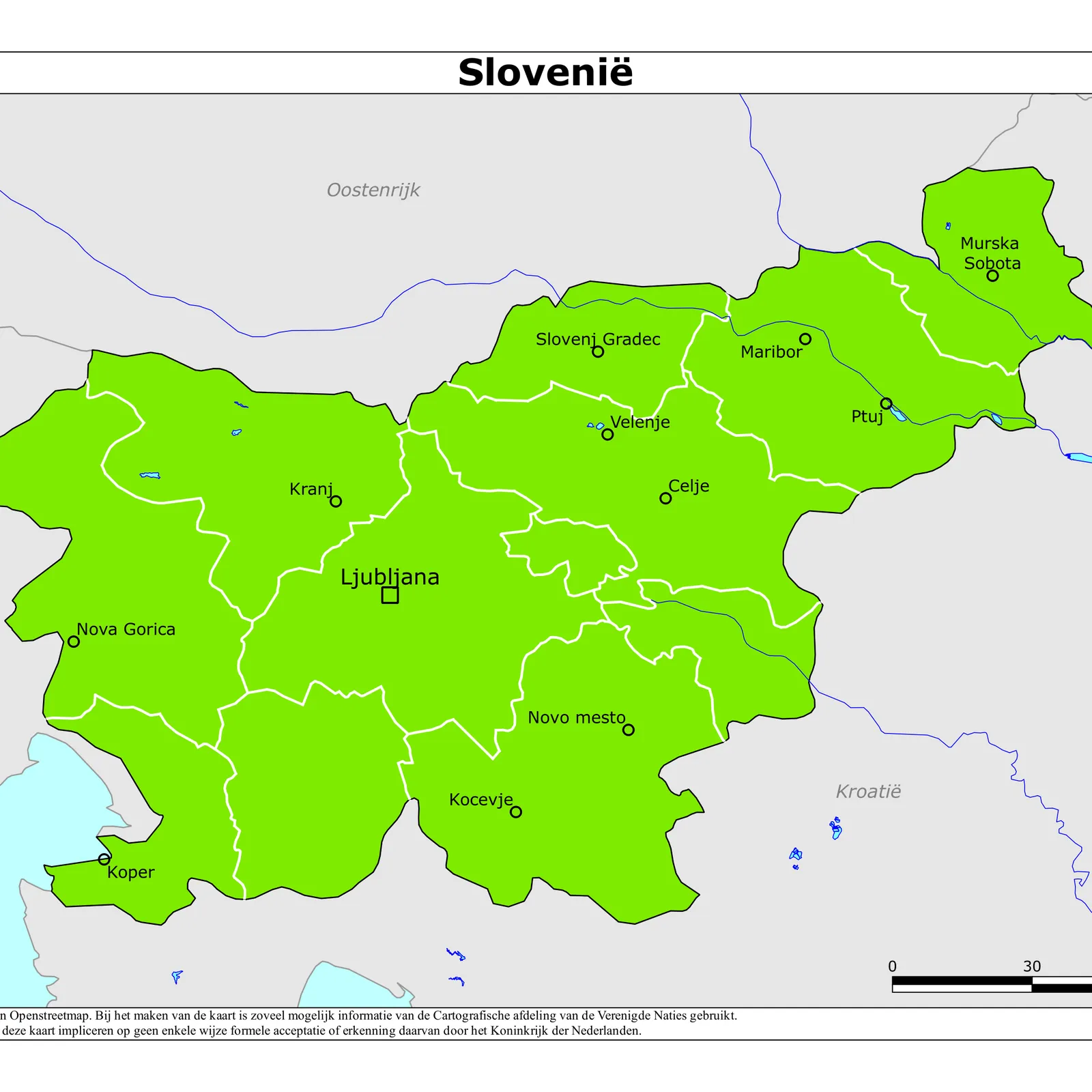 Grote kaart van Slovenië
