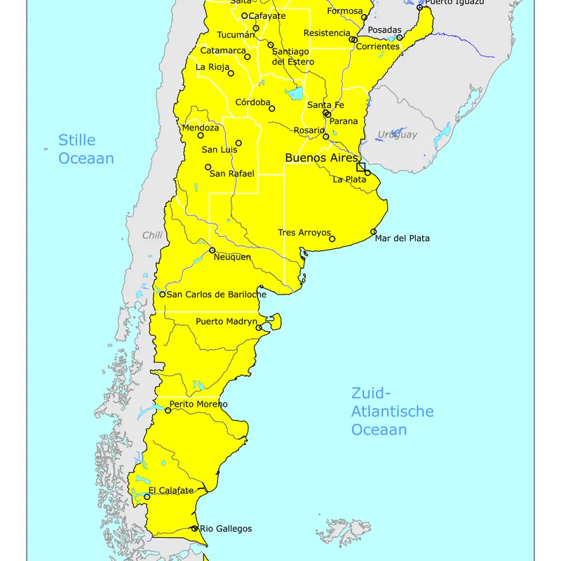 Kaart van Argentinië