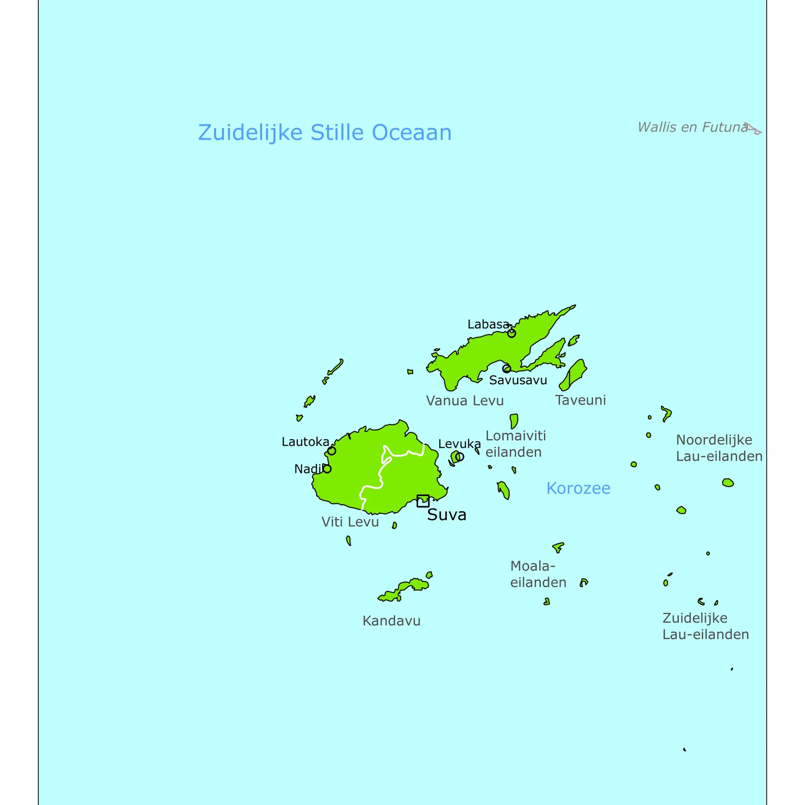 Grote kaart van Fiji