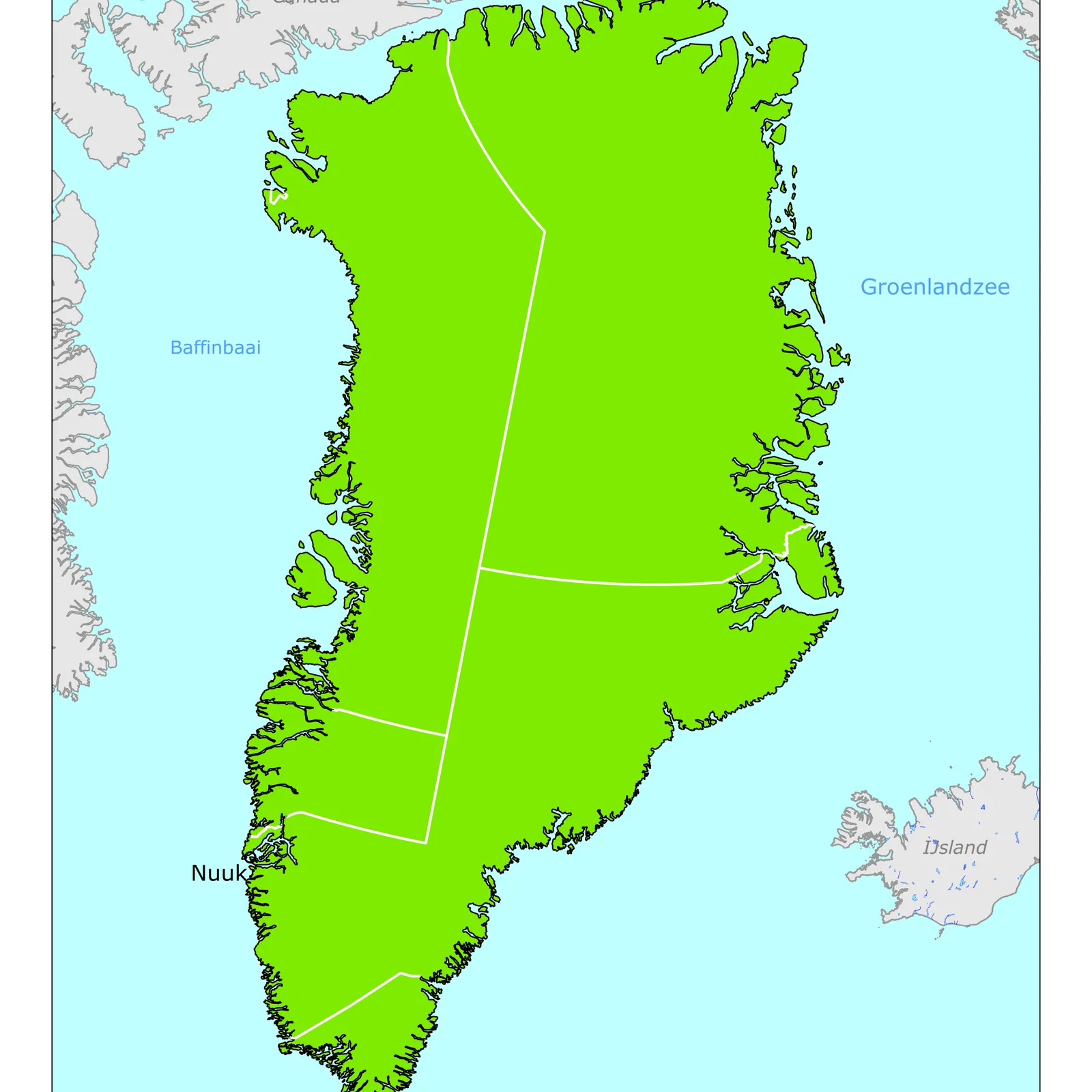 Grote kaart van Groenland